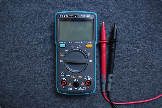 Digital multimeter used for material testing