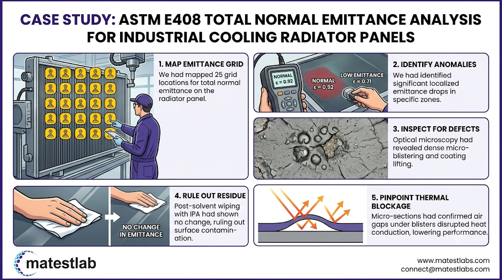 Case Study: How Was the Total Normal Emittance Analyzed for Industrial Cooling Panels Using ASTM E408